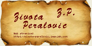 Života Peralović vizit kartica
